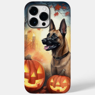 Coque Pour Pour iPhone 14 Pro Max Halloween Malinois Belge Avec Citrouilles Effrayan