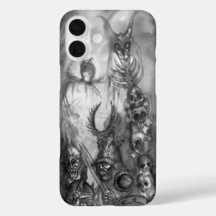 Coques iPhone 16 Plus HALLOWEEN MONSTERS / ORK WAR Imaginaire noir blanc