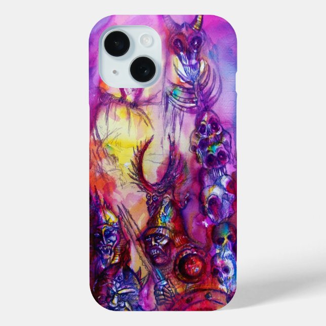 Coques Case-Mate iPhone HALLOWEEN MONSTERS / ORK WAR Imaginaire rouge viol (Verso)