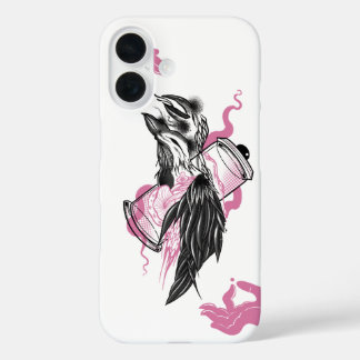 Coque Pour iPhone 16 Halloween noir corbeau gothique Apple iPhone 16 Co
