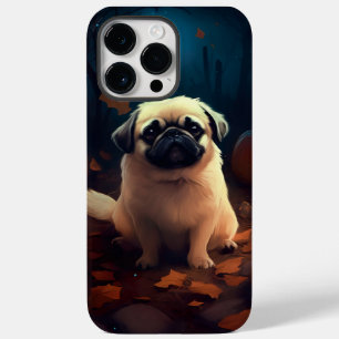 Coque Pour Pour iPhone 14 Pro Max Halloween Pekingese Avec Peur Citrouille