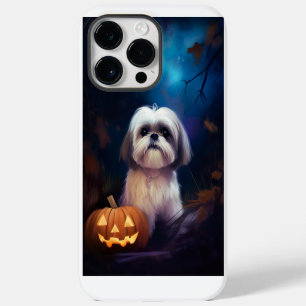 Coque Pour Pour iPhone 14 Pro Max Halloween Shih Tzu Avec La Peur Citrouille