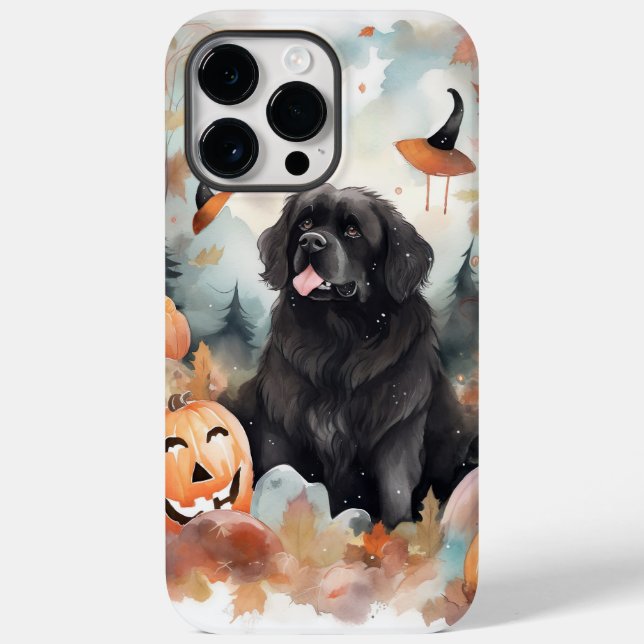 Coques Case-Mate iPhone Halloween Terre-Neuve avec la peur Citrouille (Verso)