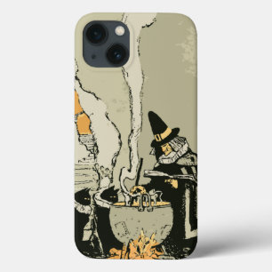 Etui iPhone Case-Mate Halloween vintage, sorcière avec chaudron et chats