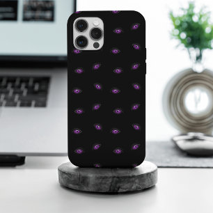 Coque iPhone 15 Pro Max Halloween, Yeux Violets, Trick Or Treat, Hou