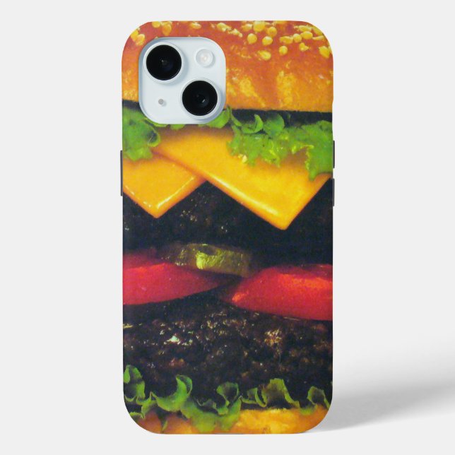 Coques Case-Mate iPhone Hamburger de luxe double au fromage (Verso)