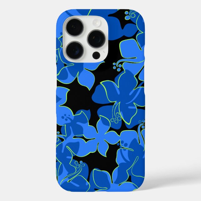 Coques Case-Mate iPhone Hanalei Hawaii Hibiscus Floral Bleu (Verso)