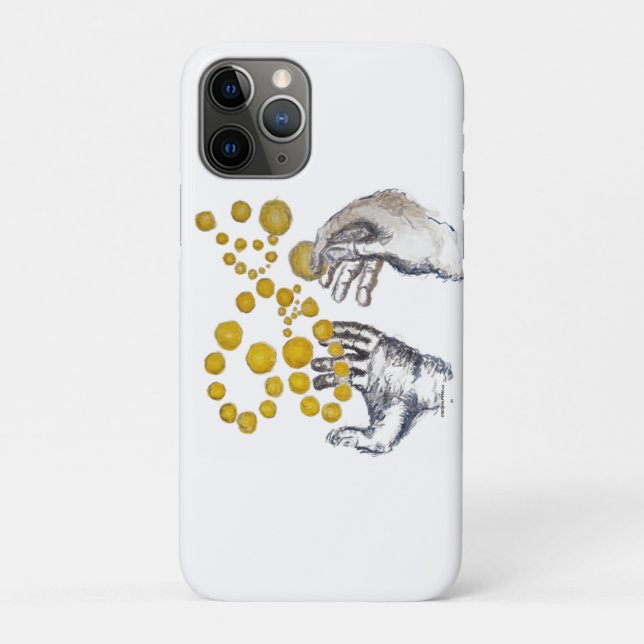Coques Case-Mate iPhone Hands Outstretched with Golden Globes (Dos)