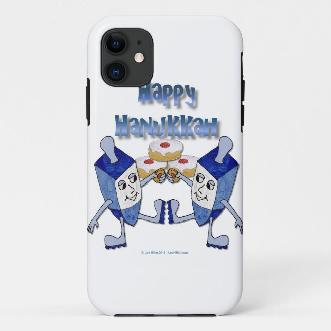 Coques Case-Mate iPhone Hanoukka Dancing Dreidels et Jelly Doughnut (Dos)