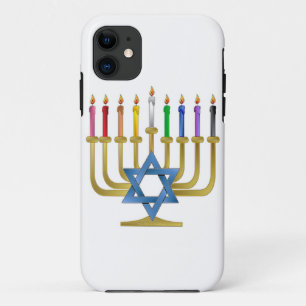 Coques Pour iPhone Hanoukka Rainbow Candles Gold Menorah
