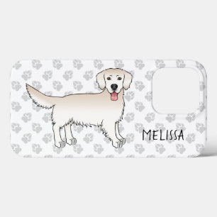Case-Mate iPhone Case Happy Cream Golden Retriever avec pattes et nom