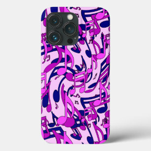 iPhone 13 Pro Case Happy Lively Music Notes Pink Blue Purple