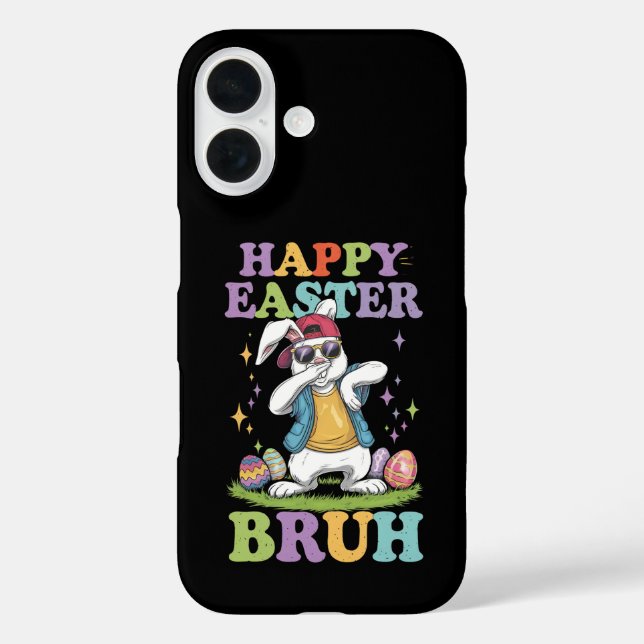 Coques Case-Mate iPhone Happy Pâques Bruh Dabbing Bunny Lapin Bro (Verso)
