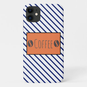 Case-Mate iPhone Case Haricots à café Funky Bleu Blancs