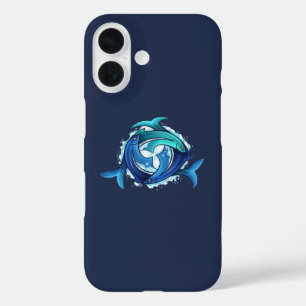 Coque Pour iPhone 16 Harmonie Aqua : Trinité des poissons entrelacés