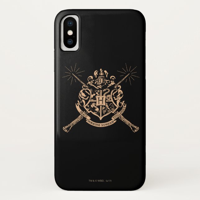 Coques Case-Mate iPhone Harry Potter | Hogwarts Crossed Wands Crest (Dos)