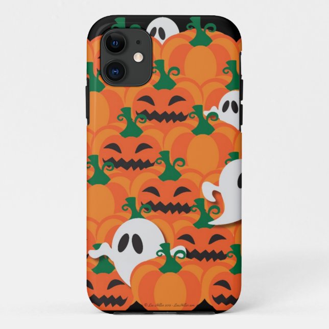 Coques Case-Mate iPhone Haunted Halloween Citrouille Patch Ghosts (Dos)