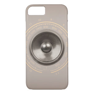Coque iPhone 8/7 Haut-parleur de musique et cadran radio rétro