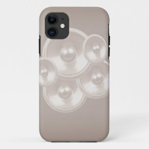 Coques Pour iPhone Haut-parleurs de musique rétro blanc