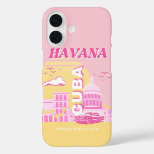 Coque Pour iPhone 16 Havana Cuba Pink Preppy Art