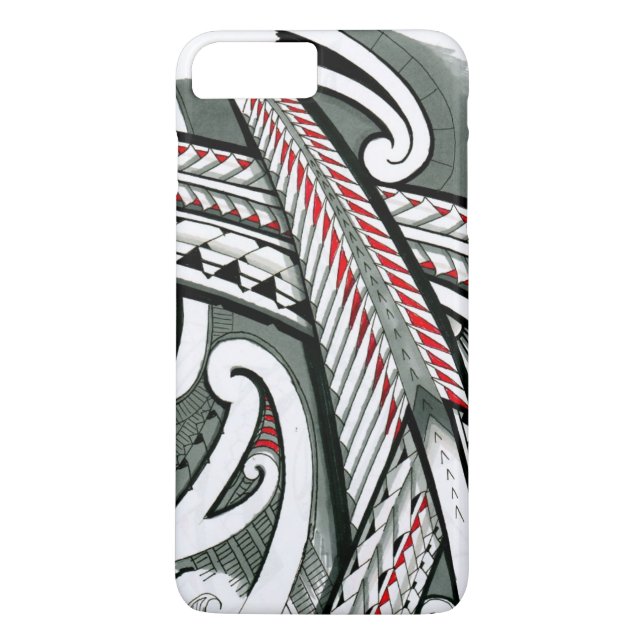 Coques Case-Mate iPhone hawai gris rouge d'île de conception de tatouage (Dos)