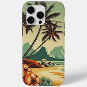 Coque iPhone 15 Pro Max Hawaï vintage/tropical