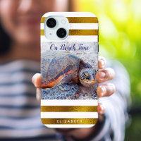 Hawaii Tortue Mer Or Blancs Sur Plage