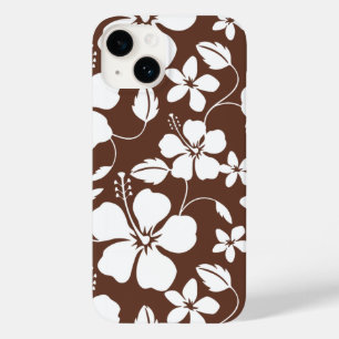 COQUE POUR iPhone 14 HAWAIIAN HULA (HIBISCUS) BROWN