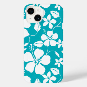 COQUE POUR iPhone 14 HAWAIIAN HULA (HIBISCUS) TURQUOISE