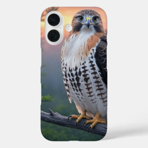 Coque Pour iPhone 16 Hawk au coucher du soleil