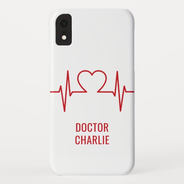 Coques Case-Mate iPhone Heart EKG personnalisé nom et boîtier de téléphone (Dos)