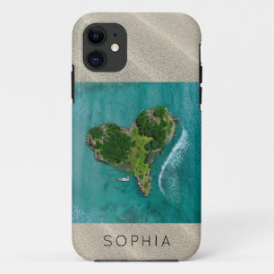 Case-Mate iPhone Case Heart Island Tropical Ocean Travel Nom de la photo