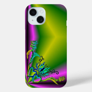 Coque Pour iPhone 15 Heart with Flower and Butterfly