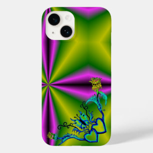 Coque Pour iPhone 14 Heart with Flower and Butterfly