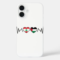 Heartbeat Lebanon Palestine Unity drapeaux.