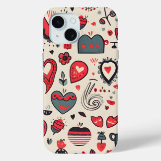 Coque Pour iPhone 15 Hearts Galore