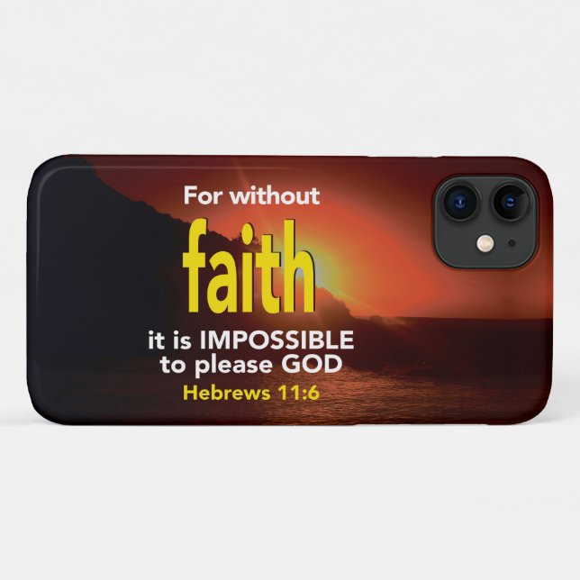 Coques Case-Mate iPhone Hébreux 11:6 SANS FOI Écriture chrétienne (Dos (Horizontal))