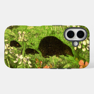 Coque Pour iPhone 16 Hérisson et bébé de style Art nouveau néerlandais