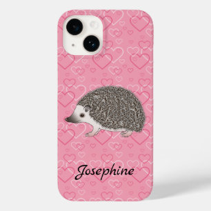 Coque Pour iPhone 14 Hérisson Pygmée Africaine Sur Motif Coeur Rose