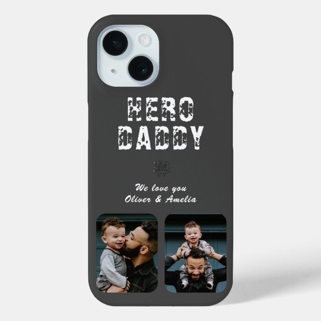 Coques Case-Mate iPhone Hero Daddy Father's Day 2 Photo Collage (Verso)