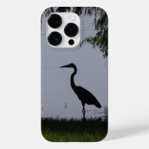 Héron bleu en silhouette