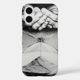 Coques iPhone 16 Heure Temps Sable Mains Dessin Surreal Dark Art