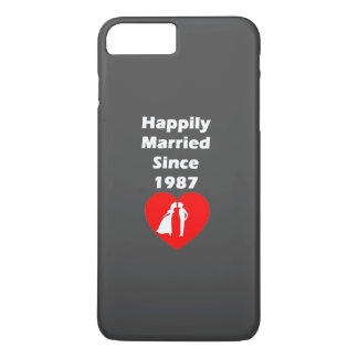 Coque iPhone 8 Plus/7 Plus Heureusement Mariés Depuis 1987