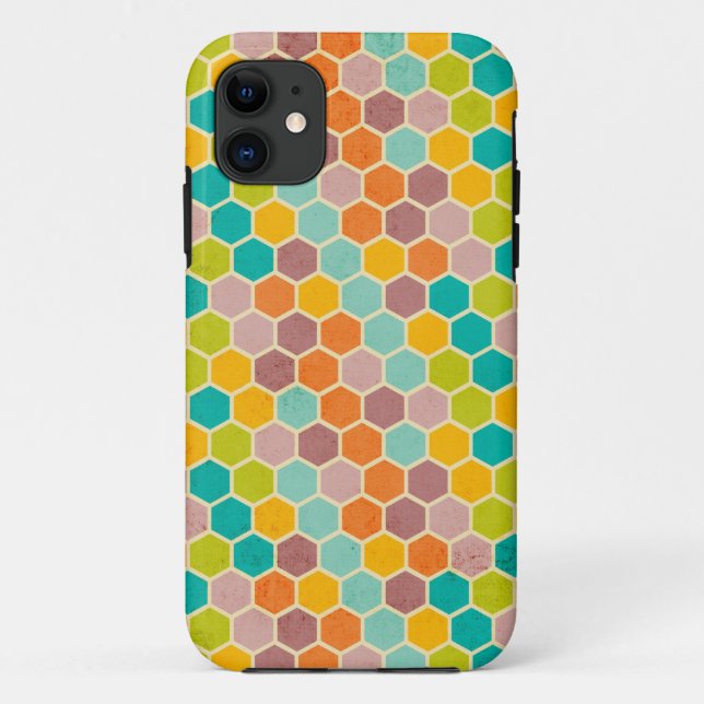 Coques Case-Mate iPhone Hexagon coloré géométrique (Dos)