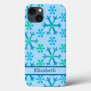 Case-Mate iPhone Case Hexagon de flocon de neige bleu et blanc Nom du Mo