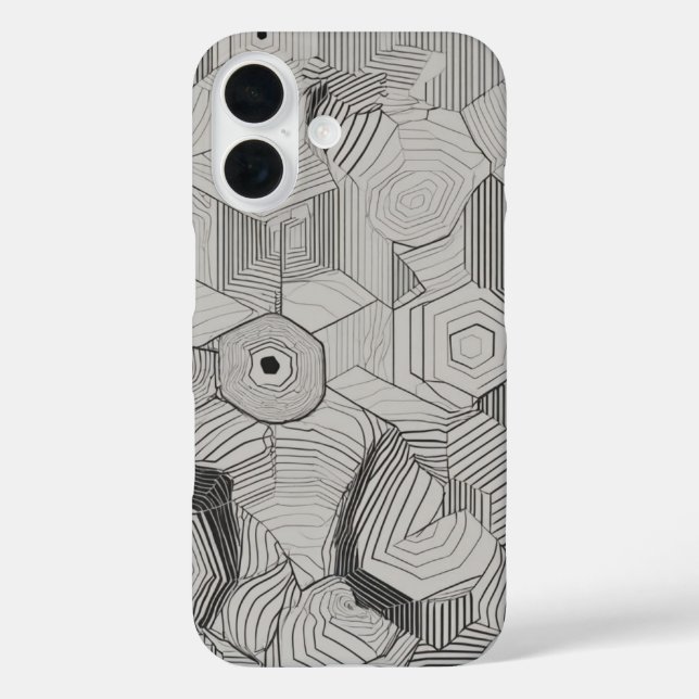 Coques Case-Mate iPhone Hexagons Concentrés Ligne Art (Verso)