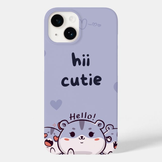 Coques Case-Mate iPhone Hi Cutie – Soft Aesthetic Cute Text Design (Verso)