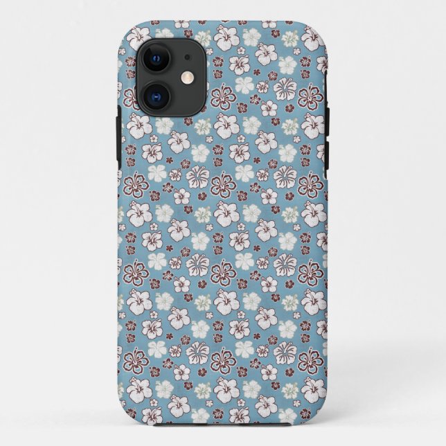 Coques Case-Mate iPhone Hibiscus bleu (Dos)