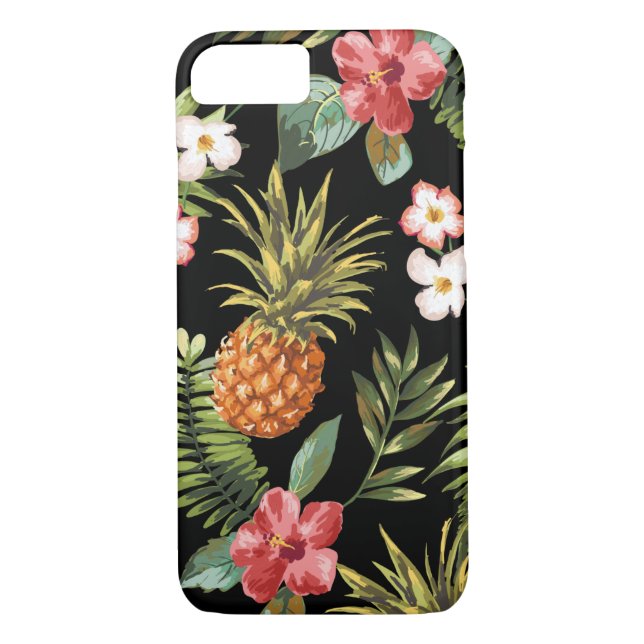 Coques Case-Mate iPhone Hibiscus d'ananas tropicaux Couverture iphone (Dos)