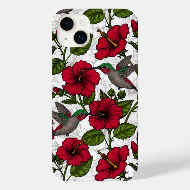 Coques Case-Mate iPhone Hibiscus et colibris (Verso)